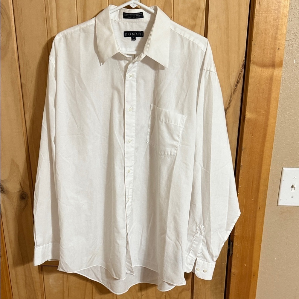 DOMANI Men's White Dress Shirt